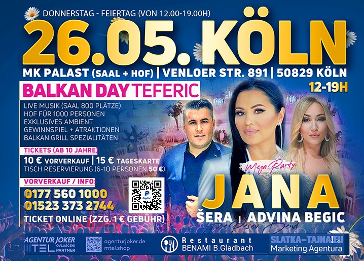 26.05. KÖLN – Balkan Day Teferic – Jana i prijatelji